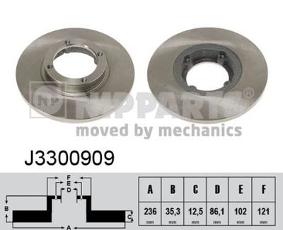 J3300909 NIPPARTS Тормозной диск