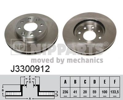 J3300912 NIPPARTS Тормозной диск