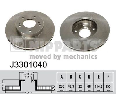 J3301040 NIPPARTS Тормозной диск