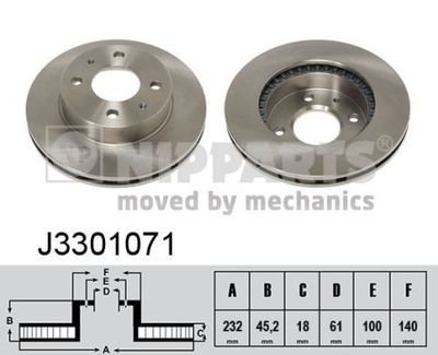 J3301071 NIPPARTS Тормозной диск