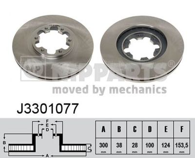 J3301077 NIPPARTS Тормозной диск