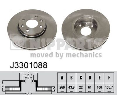 J3301088 NIPPARTS Тормозной диск