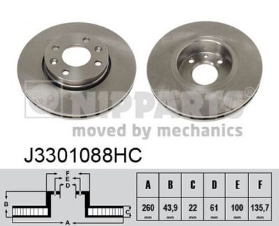 J3301088HC NIPPARTS Тормозной диск