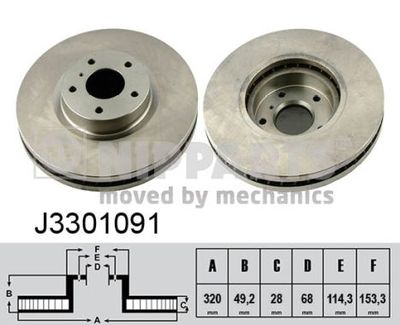 J3301091 NIPPARTS Тормозной диск