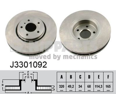 J3301092 NIPPARTS Тормозной диск