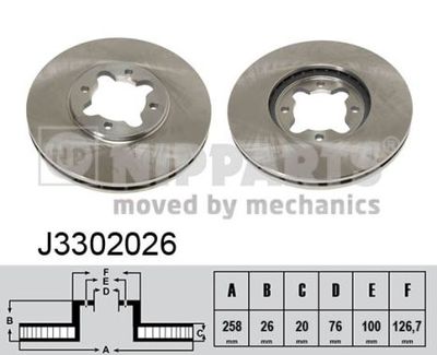 J3302026 NIPPARTS Тормозной диск