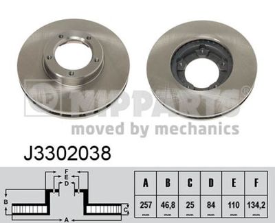 J3302038 NIPPARTS Тормозной диск