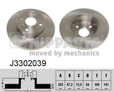 J3302039 NIPPARTS Тормозной диск