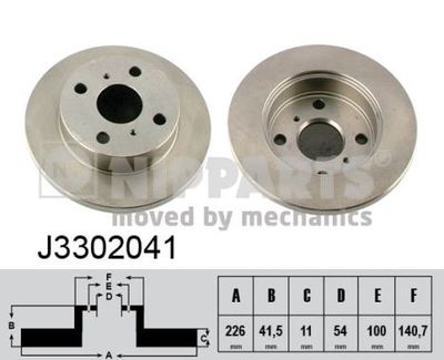 J3302041 NIPPARTS Тормозной диск