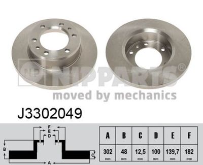 J3302049 NIPPARTS Тормозной диск