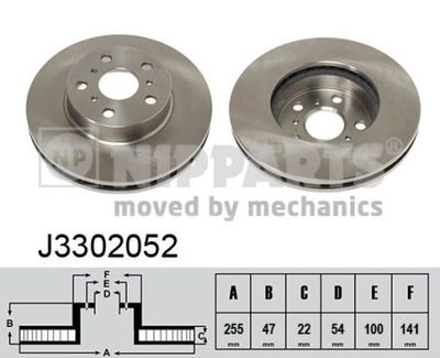 J3302052 NIPPARTS Тормозной диск