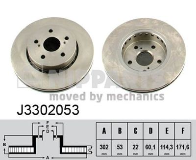 J3302053 NIPPARTS Тормозной диск