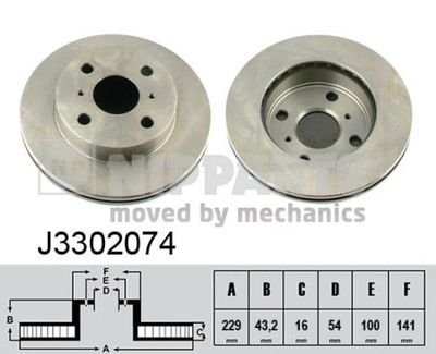 J3302074 NIPPARTS Тормозной диск