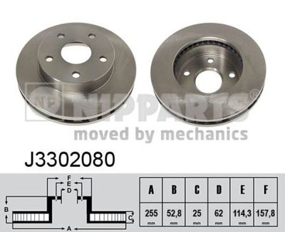 J3302080 NIPPARTS Тормозной диск