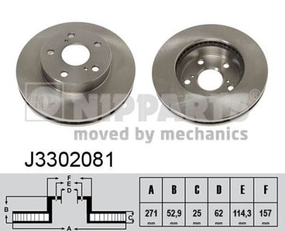 J3302081 NIPPARTS Тормозной диск