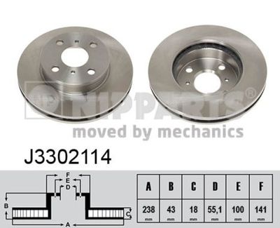 J3302114 NIPPARTS Тормозной диск