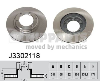 J3302118 NIPPARTS Тормозной диск