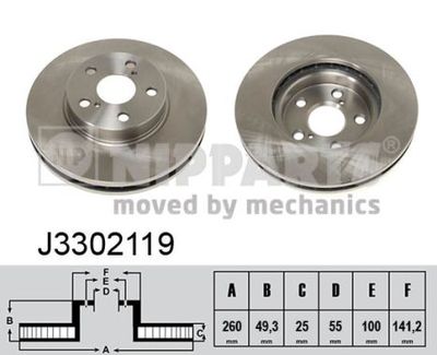 J3302119 NIPPARTS Тормозной диск