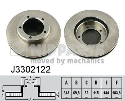 J3302122 NIPPARTS Тормозной диск