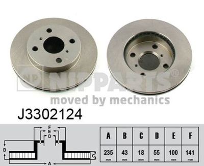 J3302124 NIPPARTS Тормозной диск