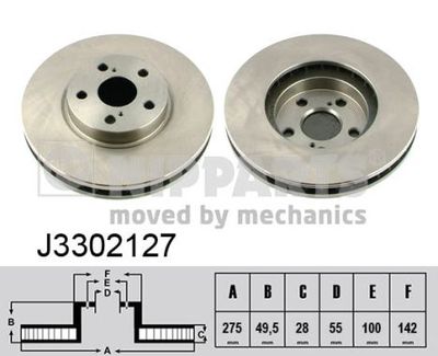 J3302127 NIPPARTS Тормозной диск