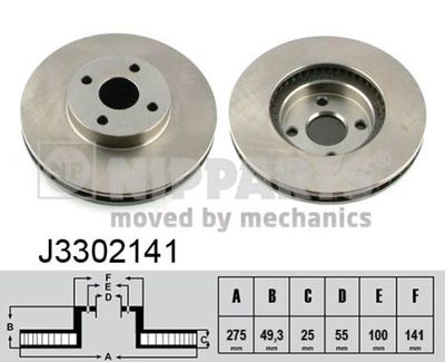 J3302141 NIPPARTS Тормозной диск