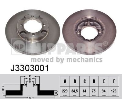 J3303001 NIPPARTS Тормозной диск