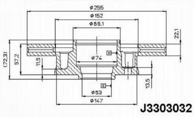 J3303032 NIPPARTS Тормозной диск