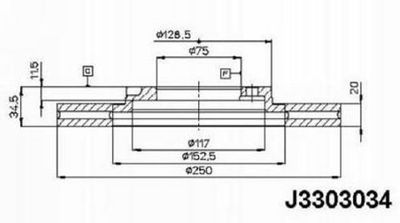 J3303034 NIPPARTS Тормозной диск