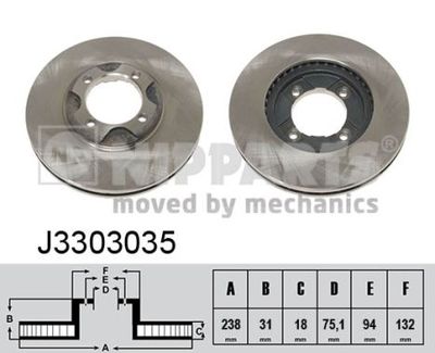 J3303035 NIPPARTS Тормозной диск