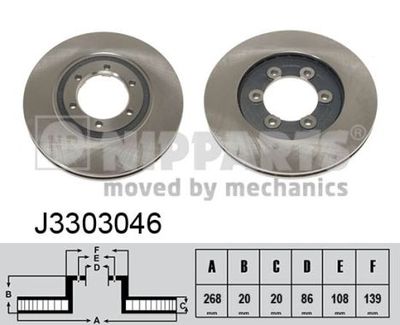 J3303046 NIPPARTS Тормозной диск