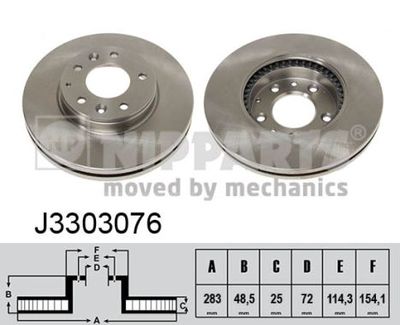 J3303076 NIPPARTS Тормозной диск