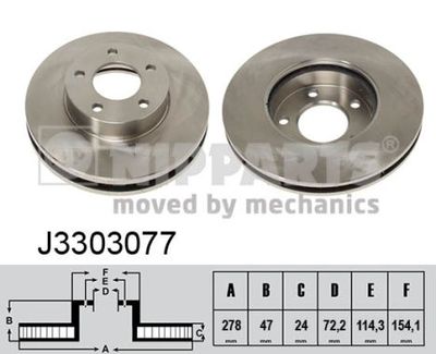 J3303077 NIPPARTS Тормозной диск