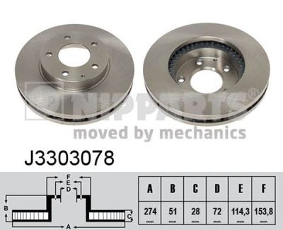 J3303078 NIPPARTS Тормозной диск