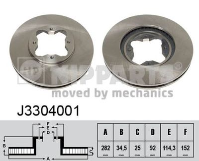 J3304001 NIPPARTS Тормозной диск