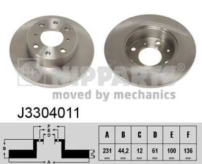 J3304011 NIPPARTS Тормозной диск