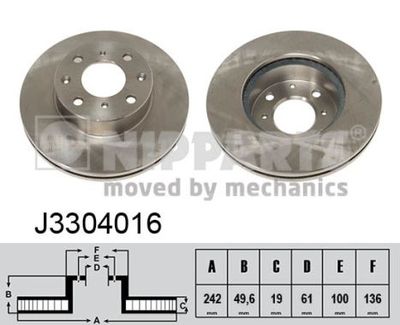 J3304016 NIPPARTS Тормозной диск