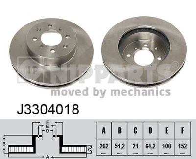 J3304018 NIPPARTS Тормозной диск