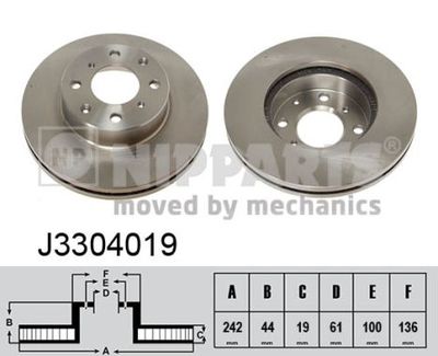 J3304019 NIPPARTS Тормозной диск