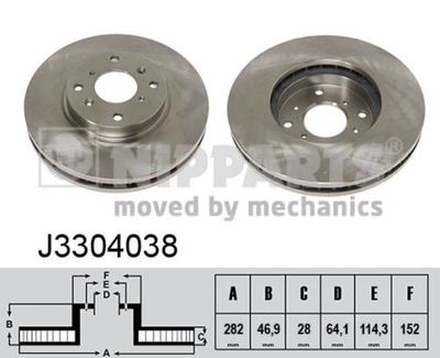 J3304038 NIPPARTS Тормозной диск