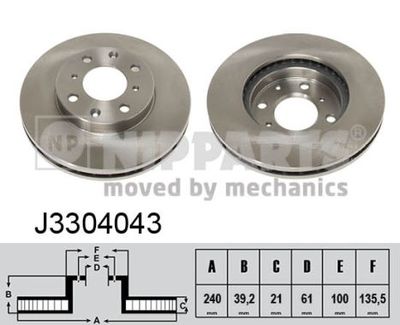 J3304043 NIPPARTS Тормозной диск