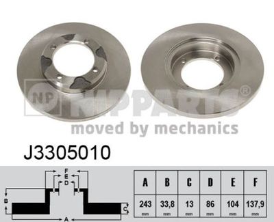 J3305010 NIPPARTS Тормозной диск