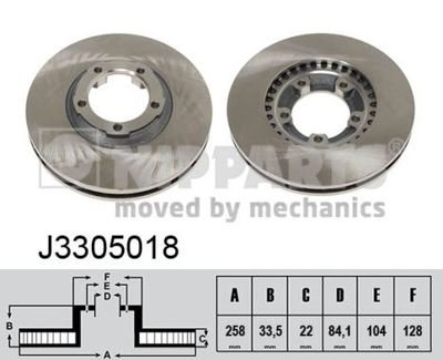 J3305018 NIPPARTS Тормозной диск