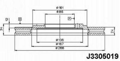 J3305019 NIPPARTS Тормозной диск