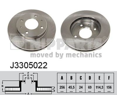 J3305022 NIPPARTS Тормозной диск