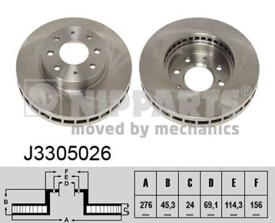 J3305026 NIPPARTS Тормозной диск