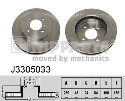 J3305033 NIPPARTS Тормозной диск