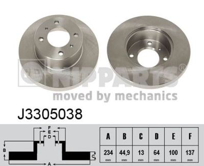 J3305038 NIPPARTS Тормозной диск