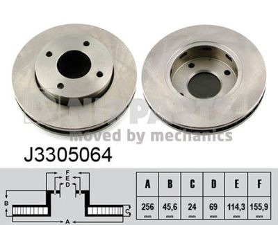 J3305064 NIPPARTS Тормозной диск