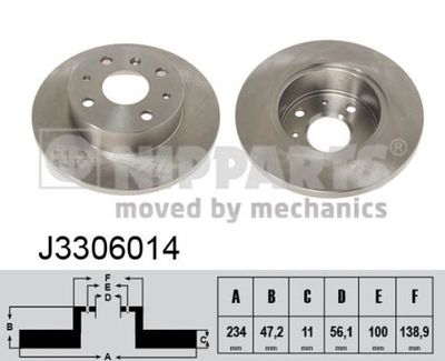 J3306014 NIPPARTS Тормозной диск